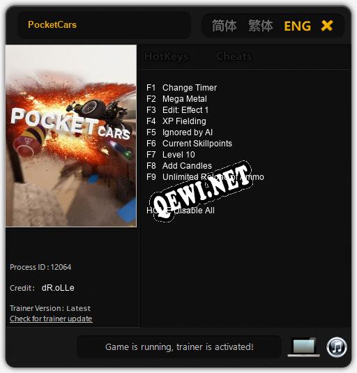 PocketCars: Читы, Трейнер +9 [dR.oLLe]