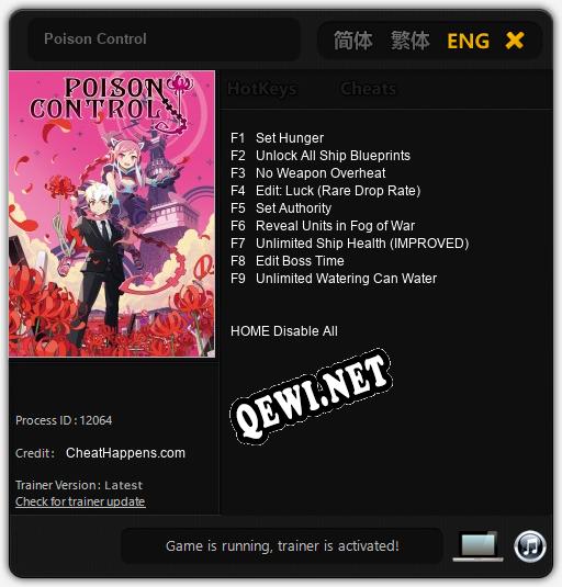 Poison Control: Читы, Трейнер +9 [CheatHappens.com]