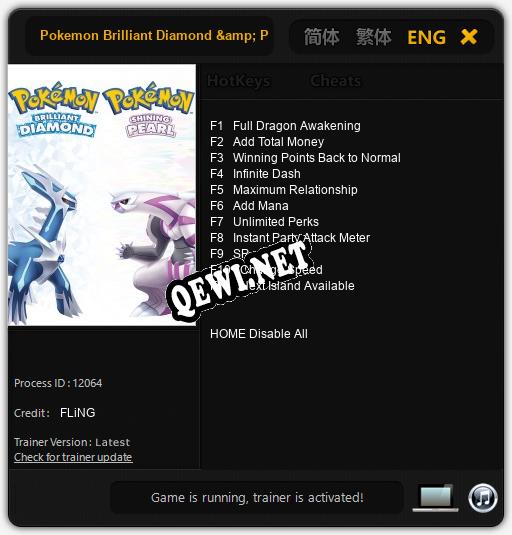 Pokemon Brilliant Diamond & Pokemon Shining Pearl: ТРЕЙНЕР И ЧИТЫ (V1.0.36)