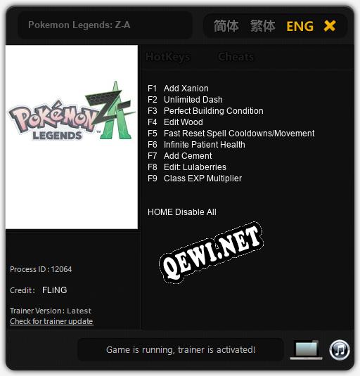 Pokemon Legends: Z-A: Читы, Трейнер +9 [FLiNG]