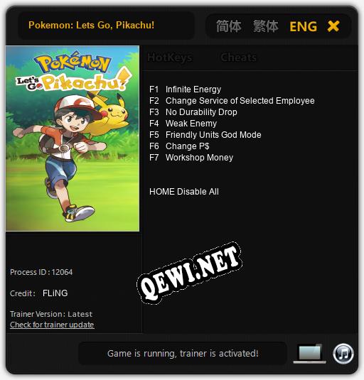 Pokemon: Lets Go, Pikachu!: ТРЕЙНЕР И ЧИТЫ (V1.0.6)