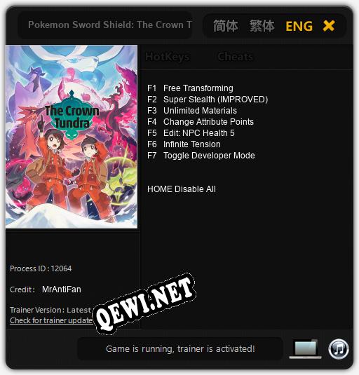 Pokemon Sword Shield: The Crown Tundra: ТРЕЙНЕР И ЧИТЫ (V1.0.82)