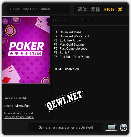 Poker Club: Gold Edition: ТРЕЙНЕР И ЧИТЫ (V1.0.57)