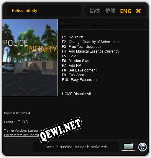 Police Infinity: Трейнер +10 [v1.2]