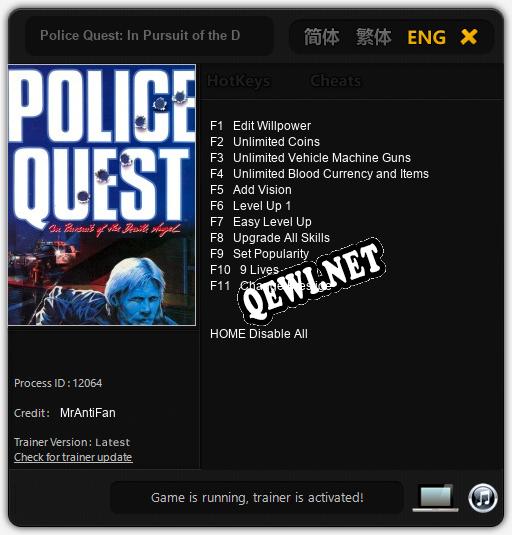 Трейнер для Police Quest: In Pursuit of the Death Angel [v1.0.2]