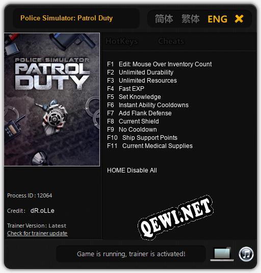 Police Simulator: Patrol Duty: ТРЕЙНЕР И ЧИТЫ (V1.0.15)