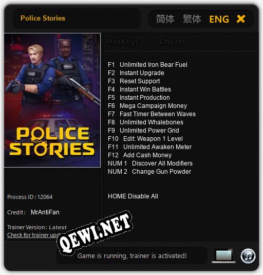 Police Stories: Трейнер +14 [v1.5]