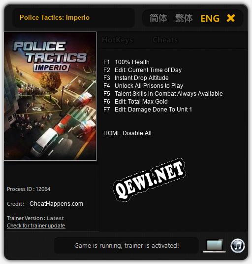 Police Tactics: Imperio: ТРЕЙНЕР И ЧИТЫ (V1.0.18)