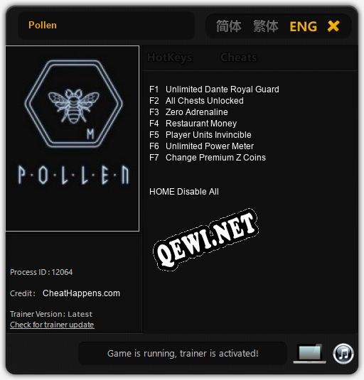 Трейнер для Pollen [v1.0.9]