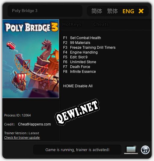 Трейнер для Poly Bridge 3 [v1.0.8]