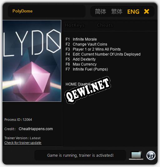 PolyDome: Трейнер +7 [v1.8]