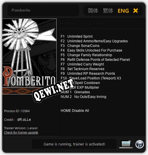 Pomberito: Трейнер +14 [v1.9]