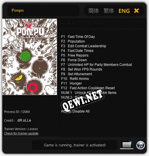 Ponpu: Трейнер +14 [v1.4]