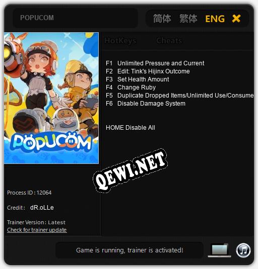 Трейнер для POPUCOM [v1.0.8]
