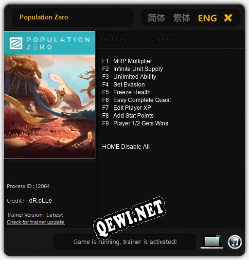 Трейнер для Population Zero [v1.0.7]