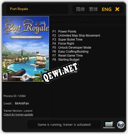 Port Royale: ТРЕЙНЕР И ЧИТЫ (V1.0.35)