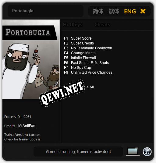 Portobugia: Трейнер +8 [v1.8]