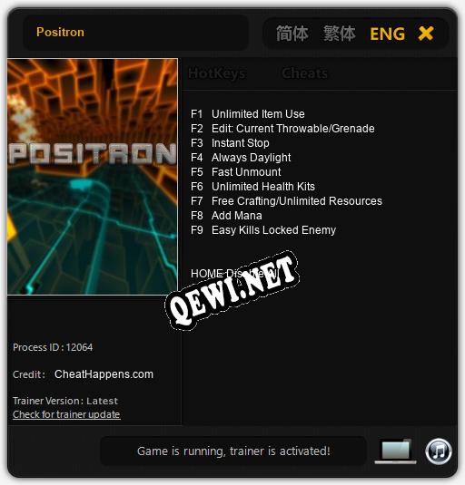 Positron: ТРЕЙНЕР И ЧИТЫ (V1.0.61)