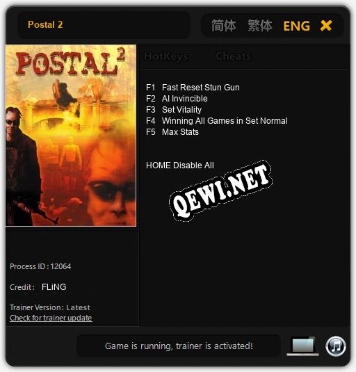 Postal 2: Трейнер +5 [v1.1]