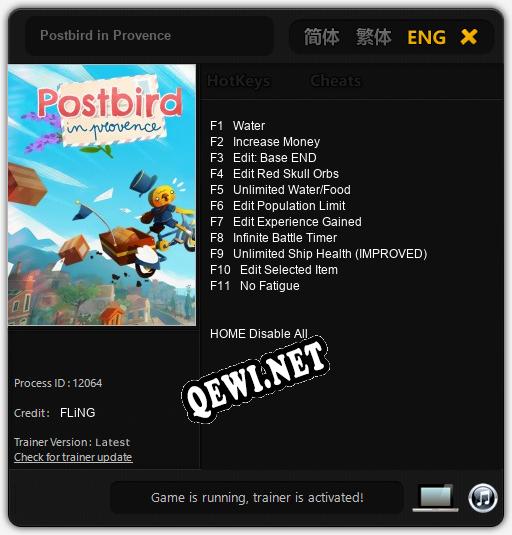 Трейнер для Postbird in Provence [v1.0.2]