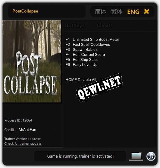 Трейнер для PostCollapse [v1.0.2]
