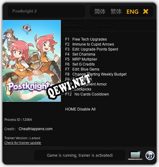 Postknight 2: Читы, Трейнер +12 [CheatHappens.com]