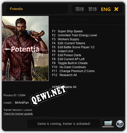 Potentia: Трейнер +12 [v1.6]