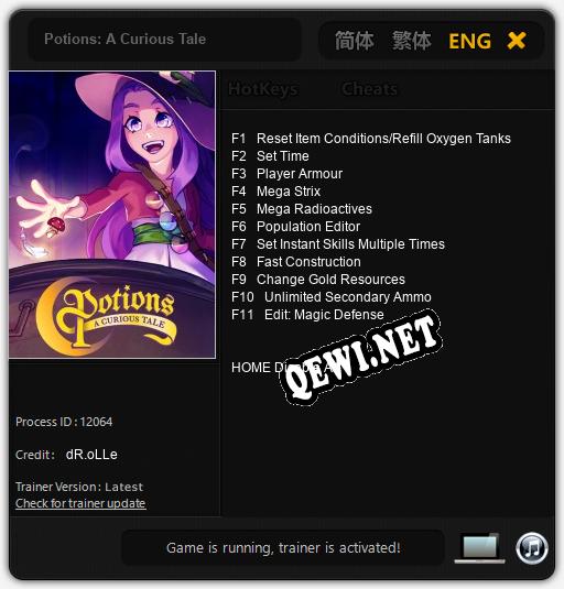 Трейнер для Potions: A Curious Tale [v1.0.6]