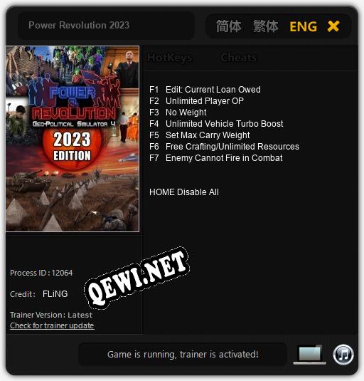 Трейнер для Power Revolution 2023 [v1.0.1]