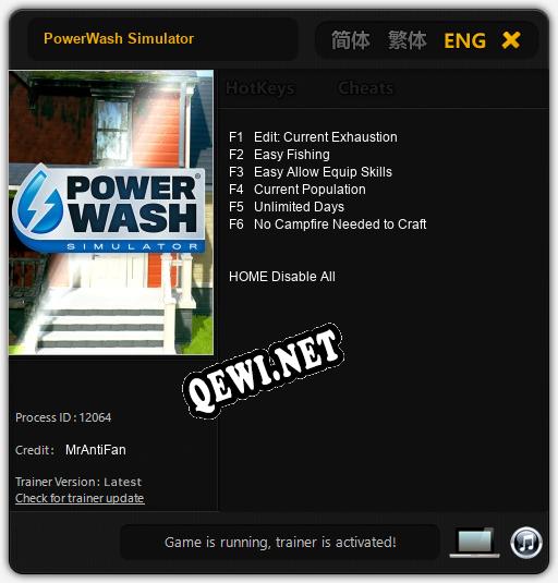 Трейнер для PowerWash Simulator [v1.0.7]