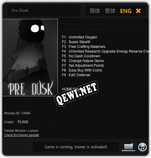 Pre Dusk: ТРЕЙНЕР И ЧИТЫ (V1.0.9)