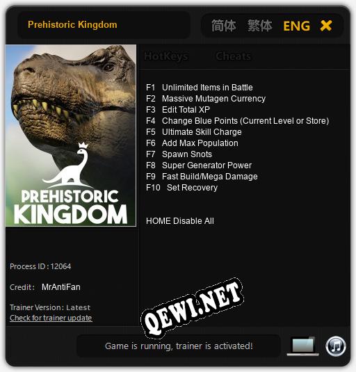Трейнер для Prehistoric Kingdom [v1.0.8]