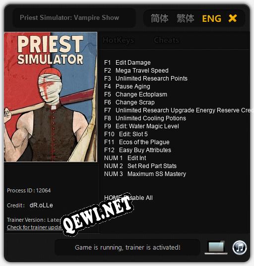 Priest Simulator: Vampire Show: Трейнер +15 [v1.2]