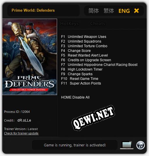 Prime World: Defenders: ТРЕЙНЕР И ЧИТЫ (V1.0.25)