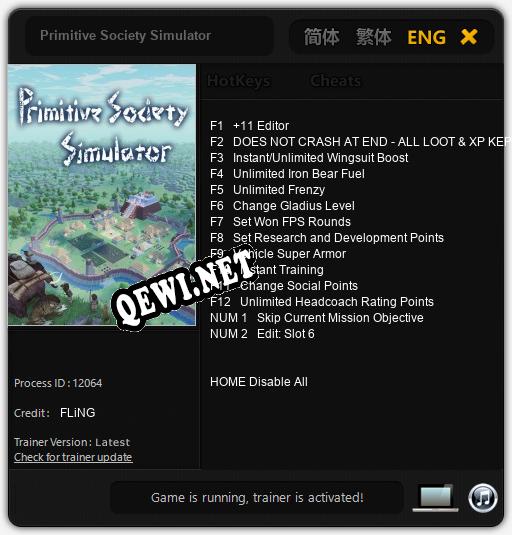 Трейнер для Primitive Society Simulator [v1.0.6]