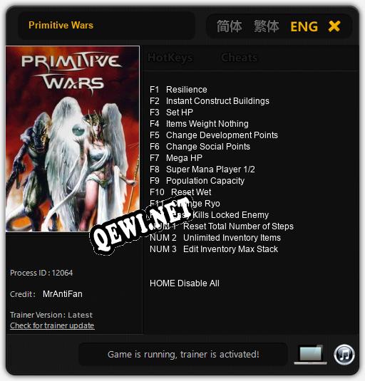 Primitive Wars: ТРЕЙНЕР И ЧИТЫ (V1.0.74)