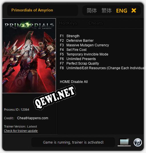 Primordials of Amyrion: Читы, Трейнер +8 [CheatHappens.com]