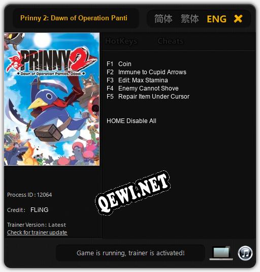 Prinny 2: Dawn of Operation Panties, Dood!: Трейнер +5 [v1.4]