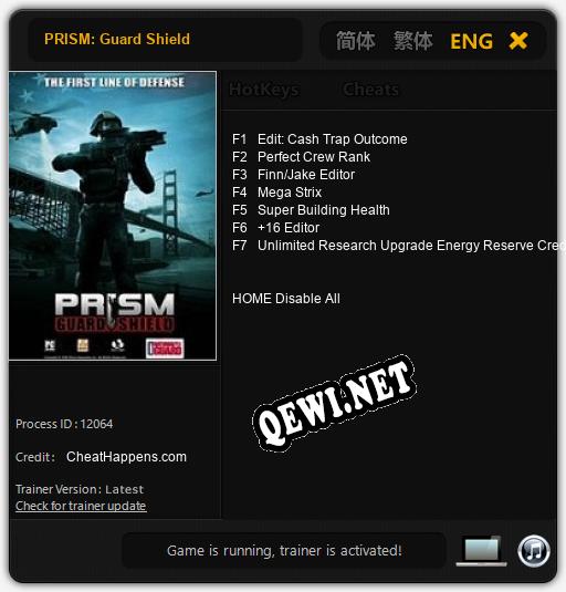 PRISM: Guard Shield: ТРЕЙНЕР И ЧИТЫ (V1.0.90)