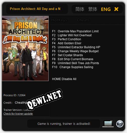 Трейнер для Prison Architect: All Day and a Night [v1.0.5]