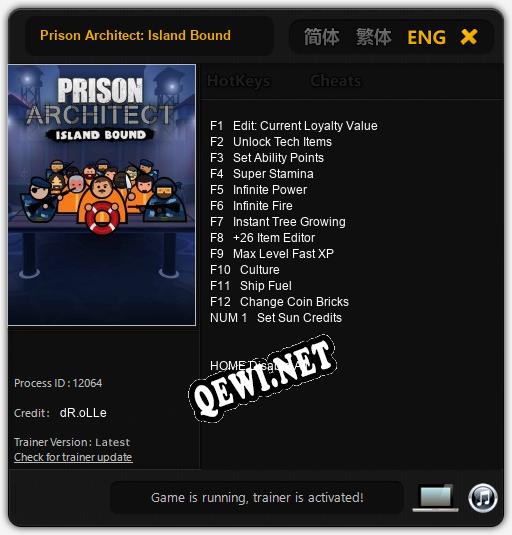 Трейнер для Prison Architect: Island Bound [v1.0.7]