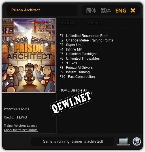 Трейнер для Prison Architect [v1.0.8]