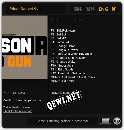 Трейнер для Prison Run and Gun [v1.0.8]