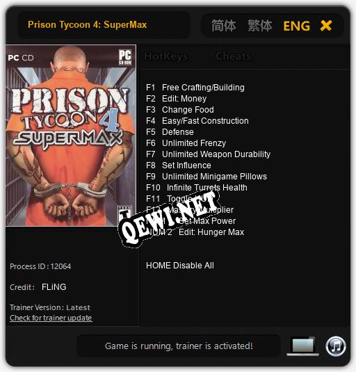 Prison Tycoon 4: SuperMax: Читы, Трейнер +14 [FLiNG]