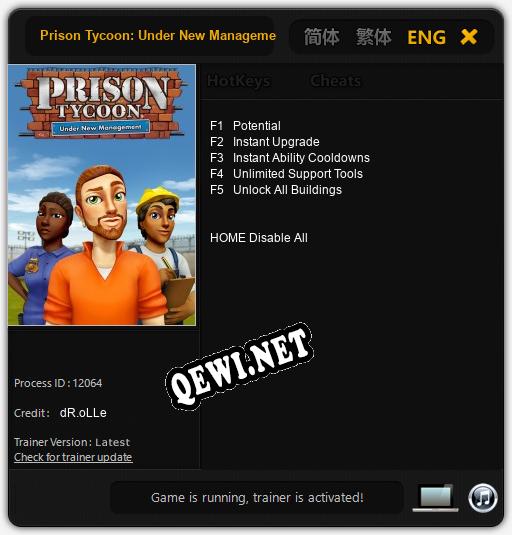 Трейнер для Prison Tycoon: Under New Management [v1.0.3]