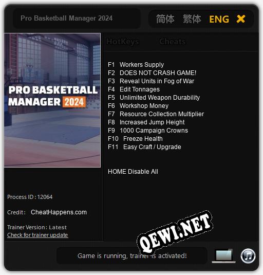 Pro Basketball Manager 2024: Читы, Трейнер +11 [CheatHappens.com]