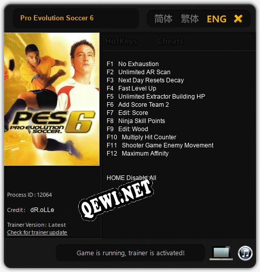 Pro Evolution Soccer 6: Трейнер +12 [v1.4]