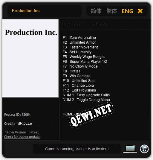 Production Inc.: ТРЕЙНЕР И ЧИТЫ (V1.0.36)