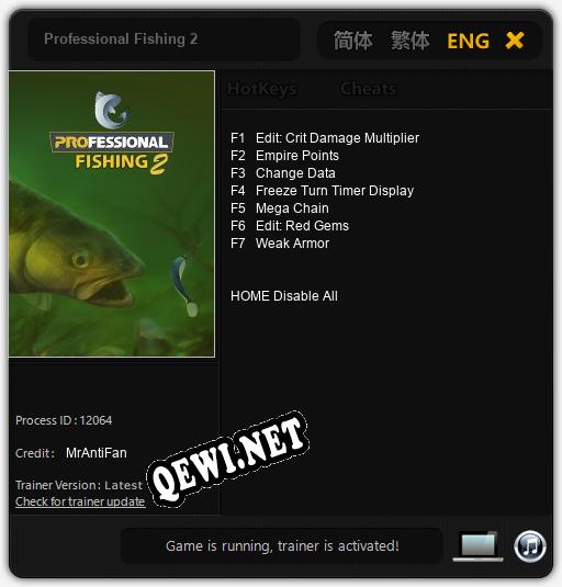 Professional Fishing 2: Читы, Трейнер +7 [MrAntiFan]