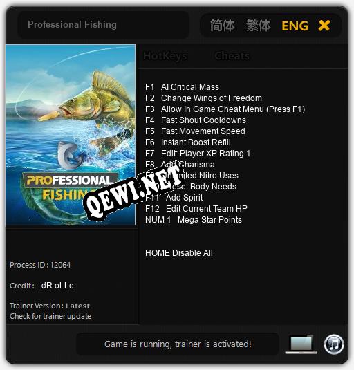Professional Fishing: Читы, Трейнер +13 [dR.oLLe]